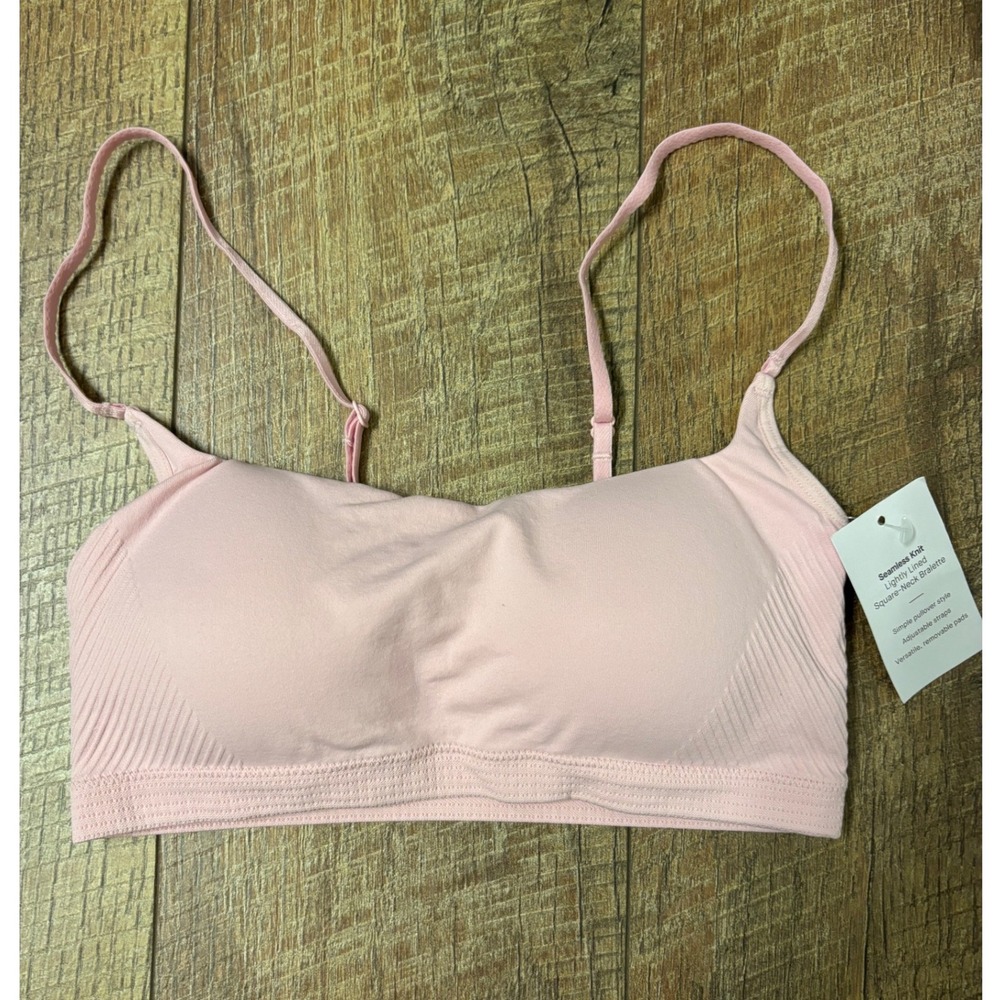 Auden XS Square-Neck Bralette Womens Pink 32A 32B NWT